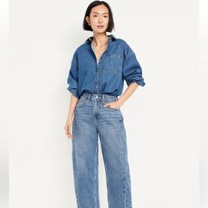 Old navy High-Waisted Barrel Ankle Jeans medium wash 6 tall